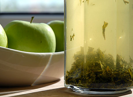Készül a zöld tea a koktélhoz (Fotó: MsTea)